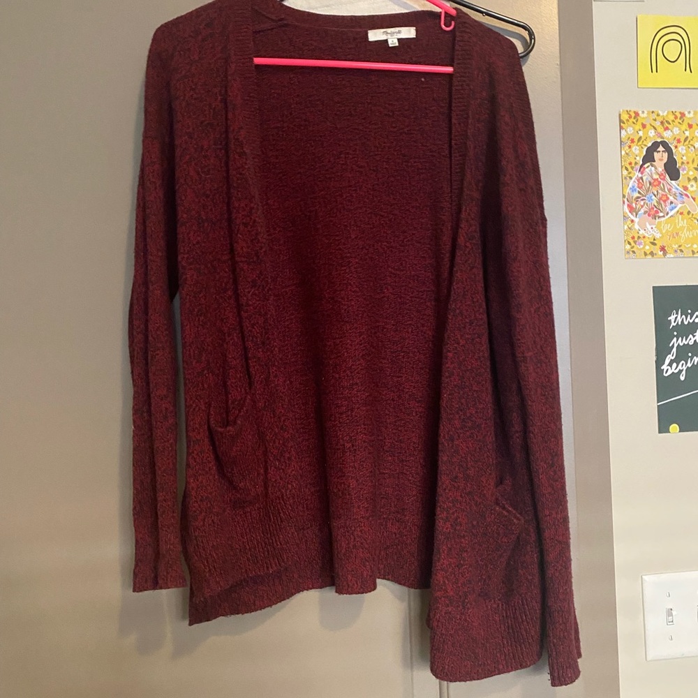 Madewell maroon heathered cardigan